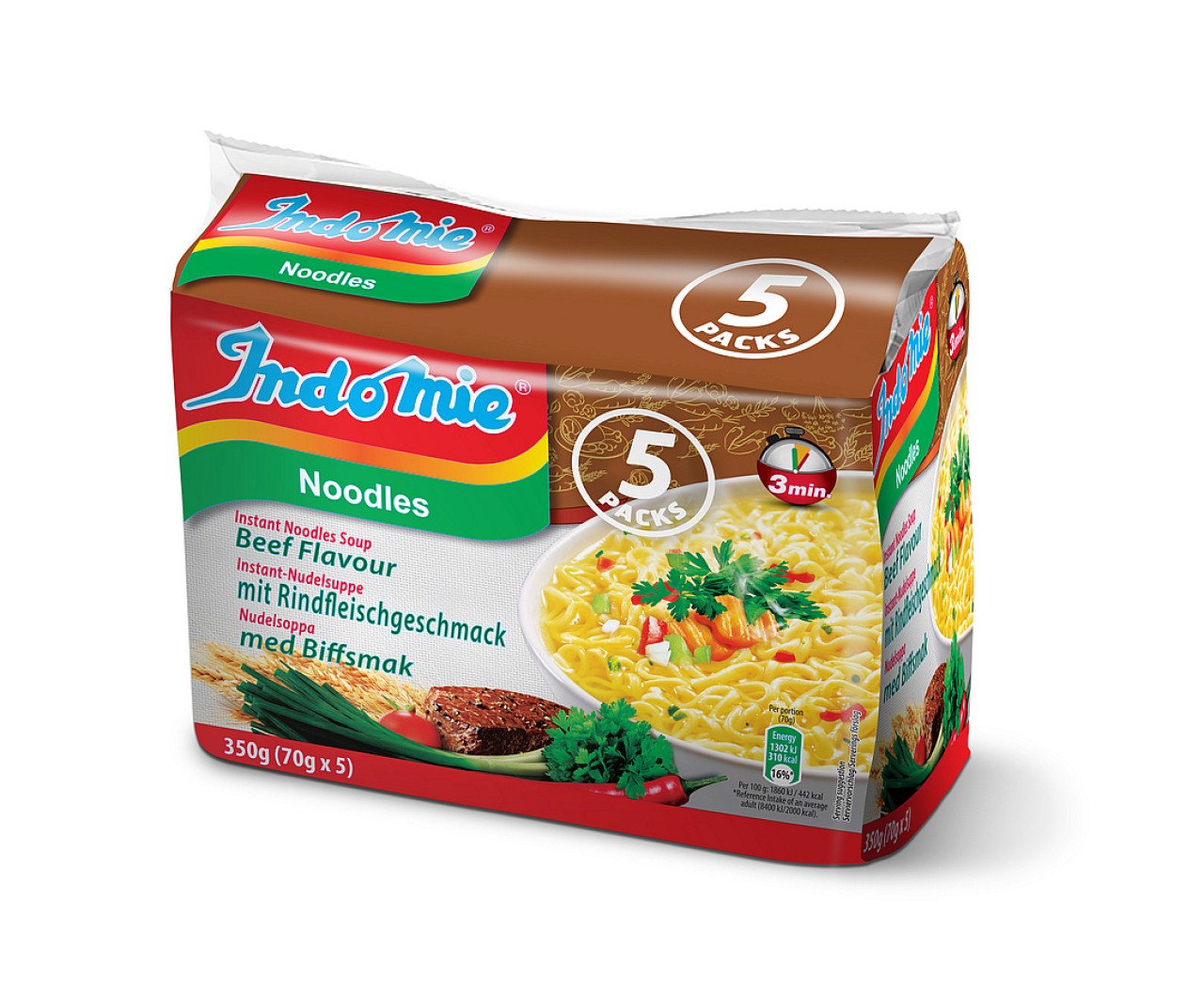 Indomie Instant-Nudelesuppe mit Rindfleischgeschmack